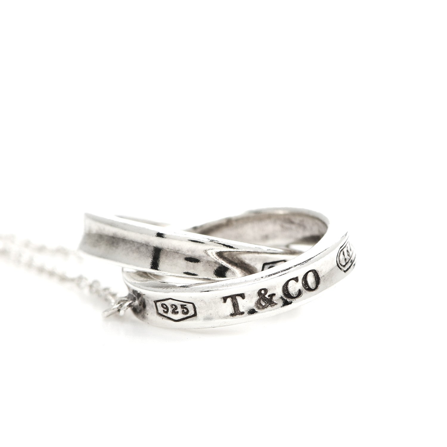 Tiffany Sterling Silver 1837 Interlocking Circles Pendant Necklace 6 of 6