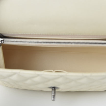 Chanel Caviar Lizard Quilted Medium Coco Handle Flap White 5 of 12