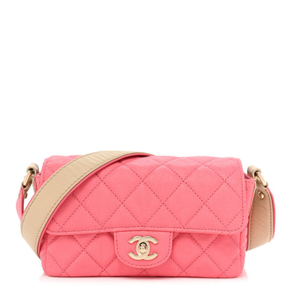 Chanel Iridescent Caviar Quilted Mini Flap With Thick Strap Pink Beige 1 of 10