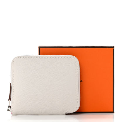 Hermes Epsom Silk'In Compact Wallet New White 8 of 8