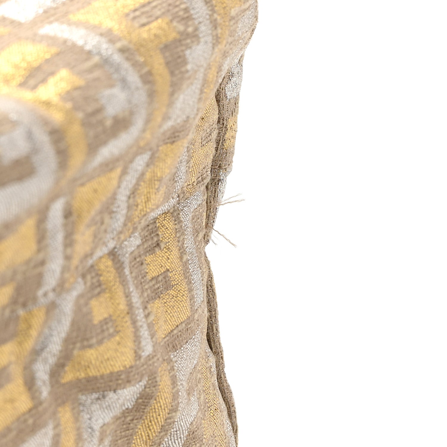 Fendi Metallic Canvas Zucca Roll Tote Beige Oro 18 of 18