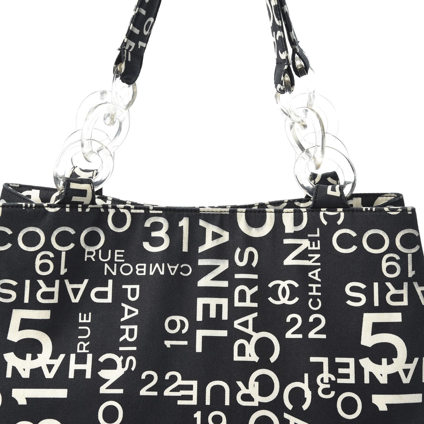 Canvas 31 Rue Cambon Beach Tote Black