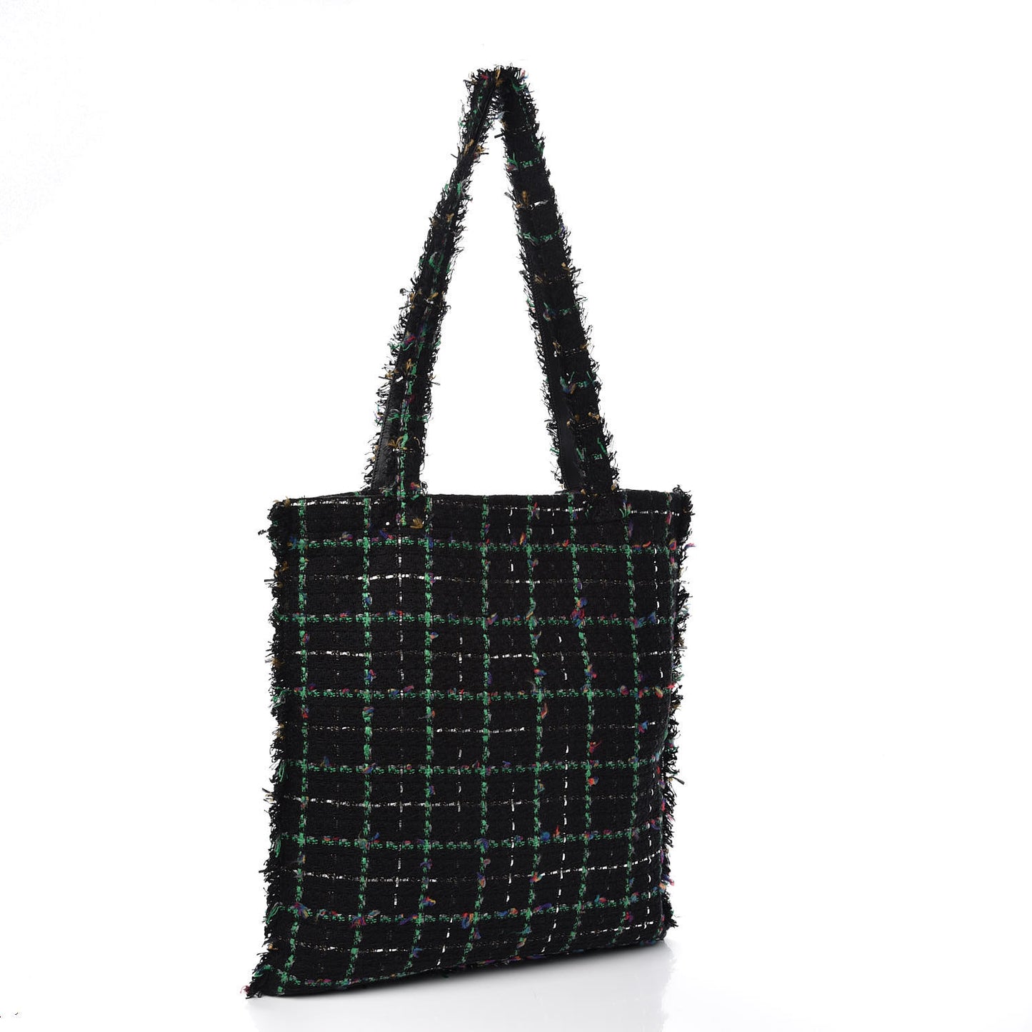 Tweed Resin Strass Large Robot Shopping Bag Black