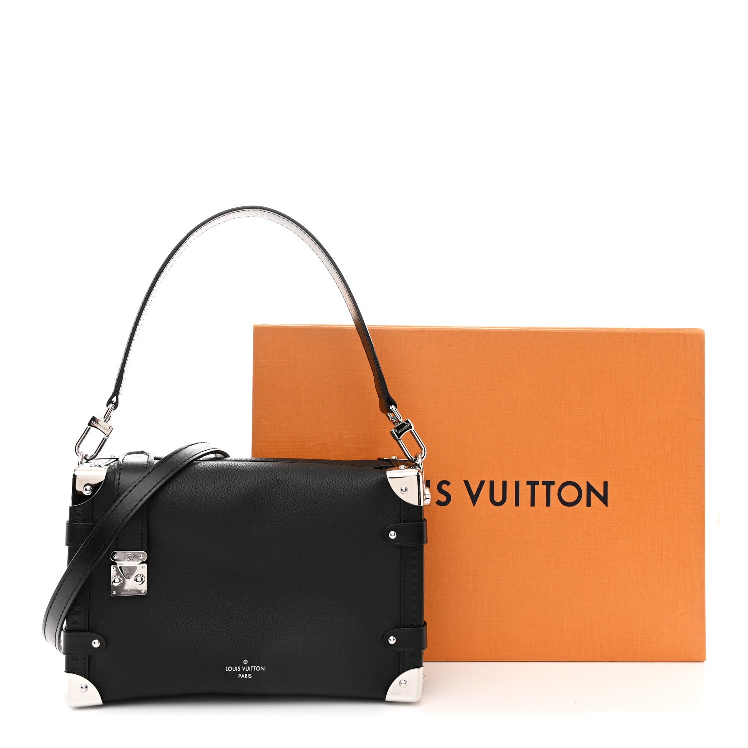 Louis Vuitton Calfskin Side Trunk MM Black 10 of 10