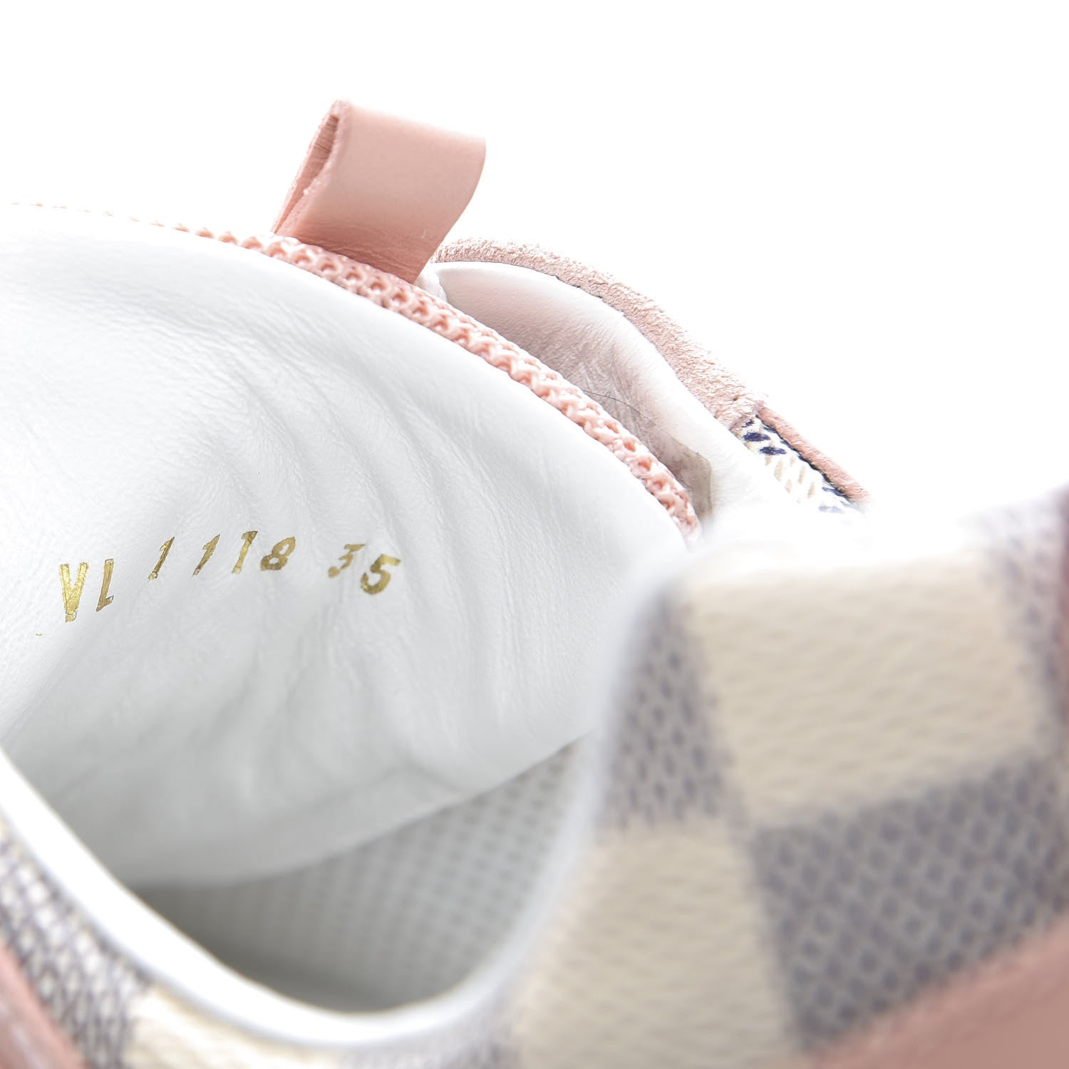 Louis Vuitton Suede Damier Azur Run Away Sneakers 35 Pink 9 of 9