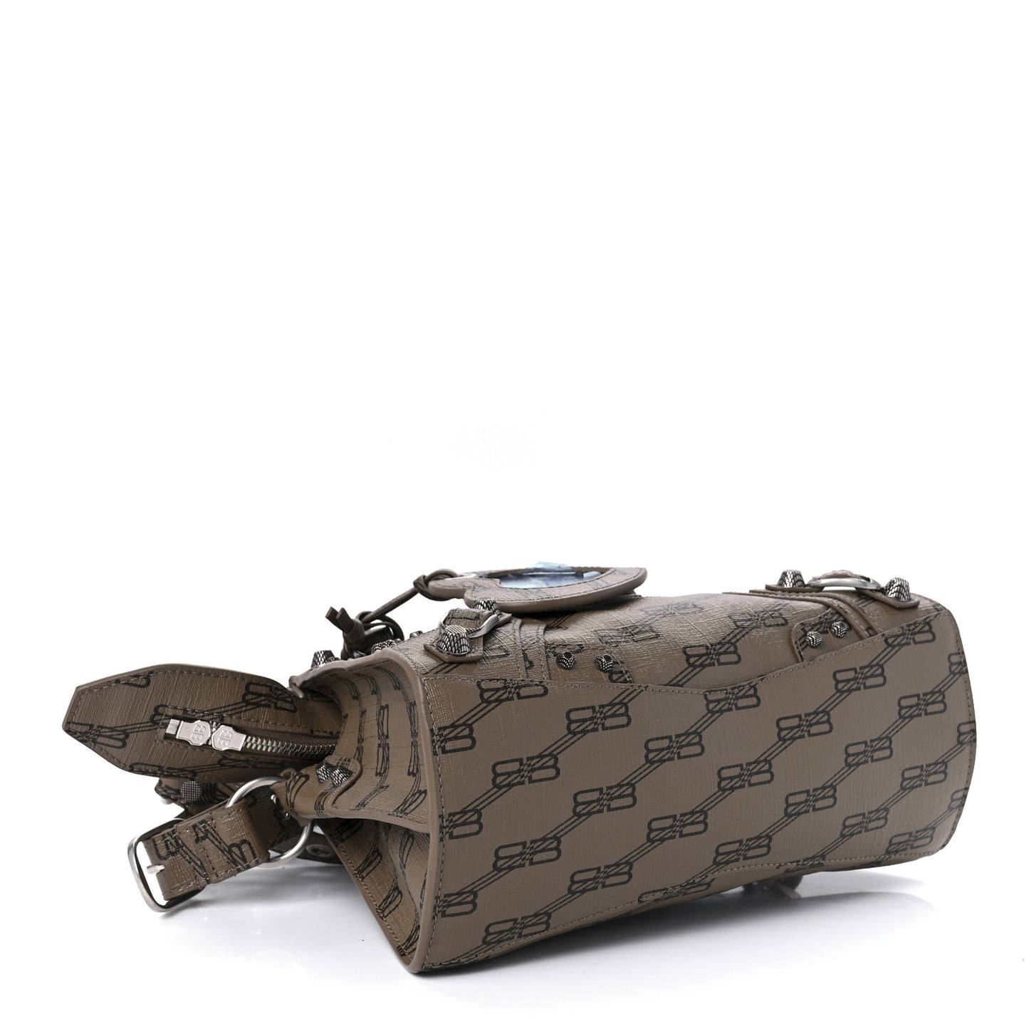 Coated Canvas BB Monogram Neo Cagole Handbag XS Beige Brown