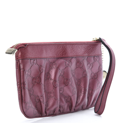 Gucci Metallic Soft Guccissima Heart Wristlet Bordeaux 3 of 7