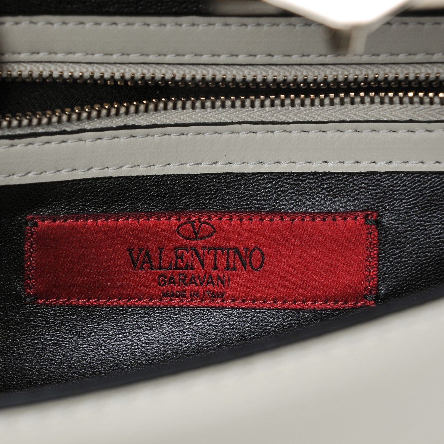 Valentino Garavani Vitello Small Glam Lock Rockstud Flap Black Light Ivory 6 of 7