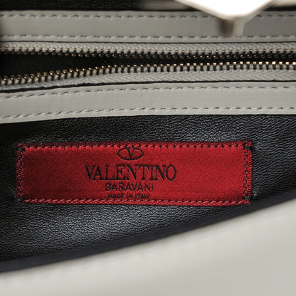 Valentino Garavani Vitello Small Glam Lock Rockstud Flap Black Light Ivory 6 of 7