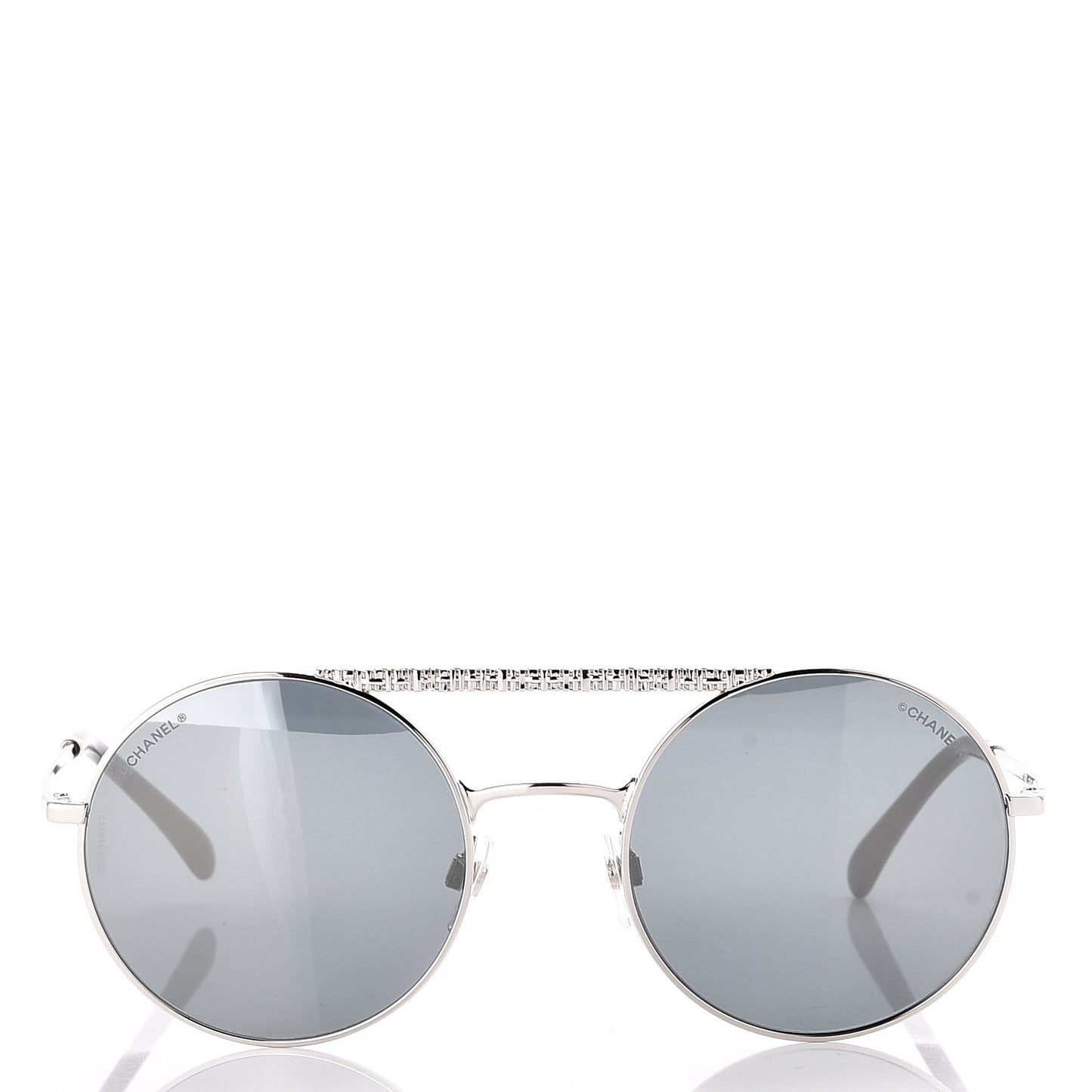 Metal Winter Round Sunglasses 4232 Silver
