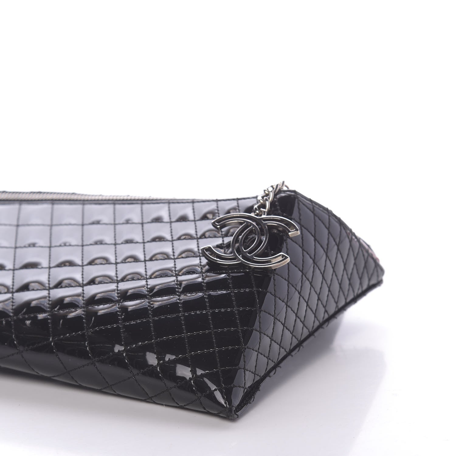 Chanel Patent Geometric Quilted Kaleidoscope Clutch Black 10 of 11