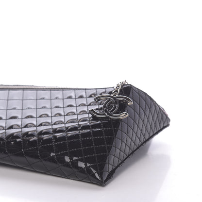 Chanel Patent Geometric Quilted Kaleidoscope Clutch Black 10 of 11