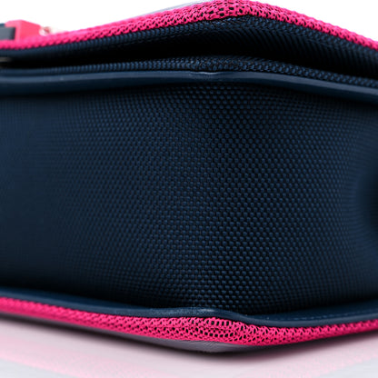 Chanel Canvas Quilted Medium Fluo Boy Flap Dark Navy Fuchsia Grey 10 of 10