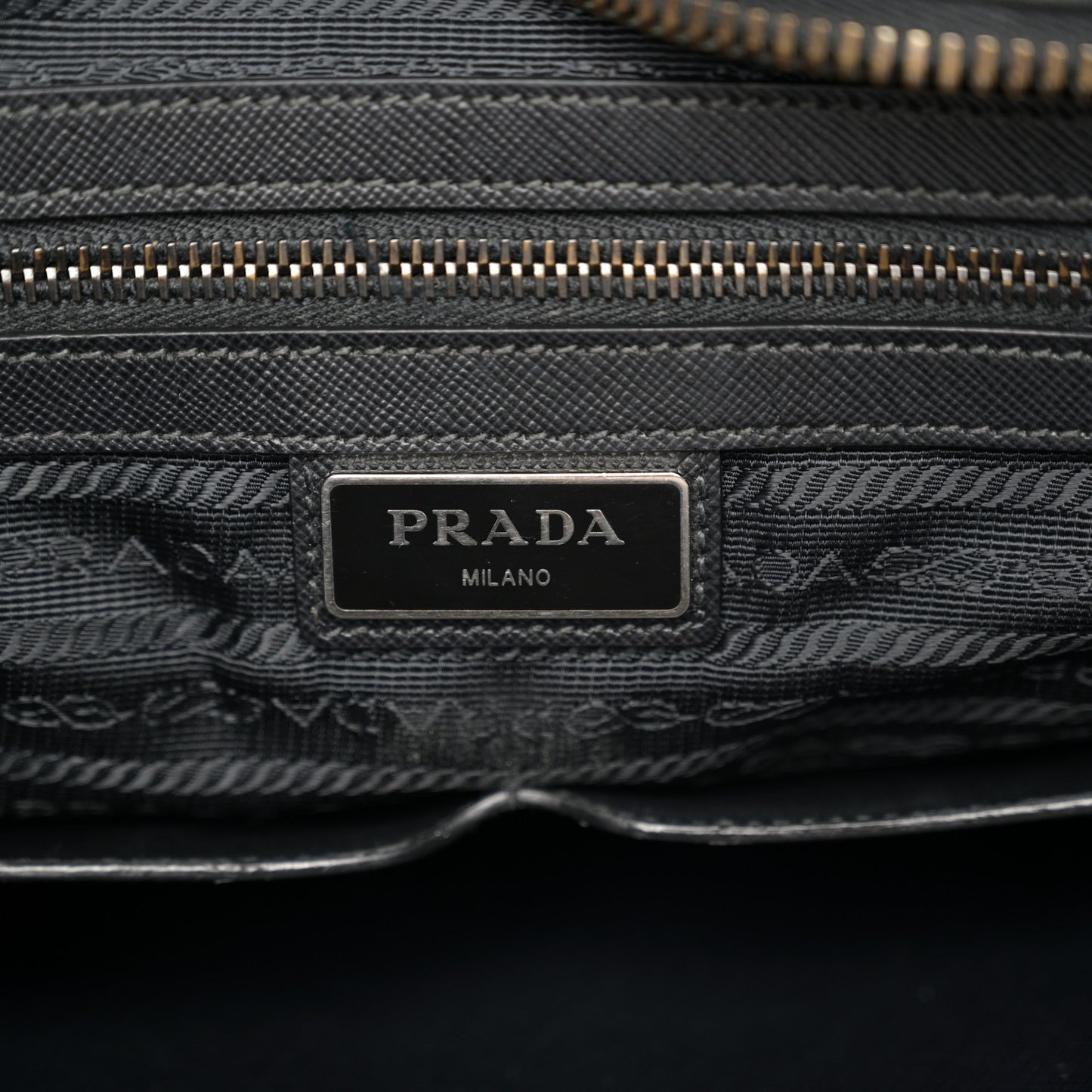 Tessuto Nylon Saffiano Tote Black