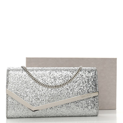 Jimmy Choo Glitter Emmie Clutch Silver 14 of 14