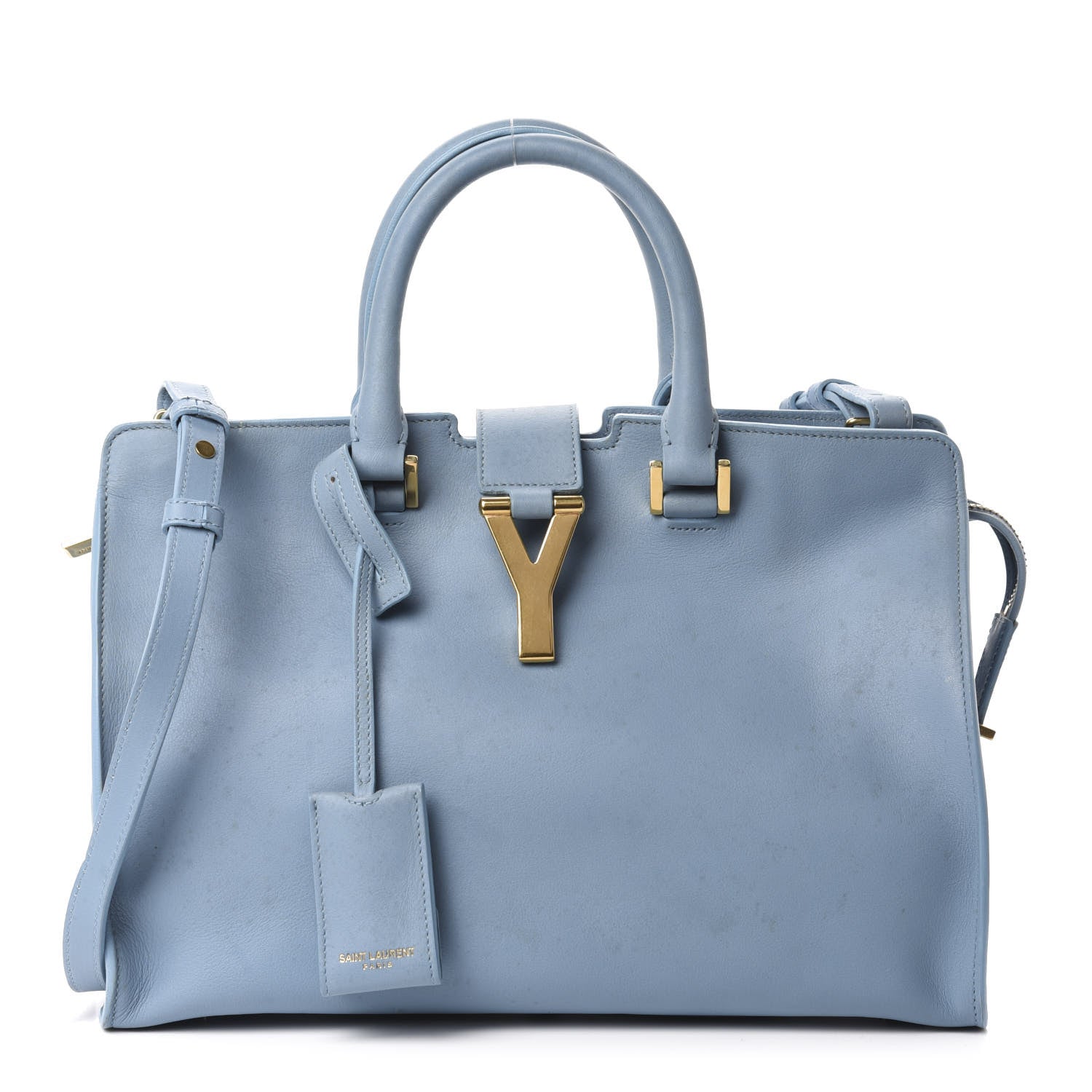 Saint Laurent Calfskin Small Classic Y Cabas Blue Glacier 1 of 11