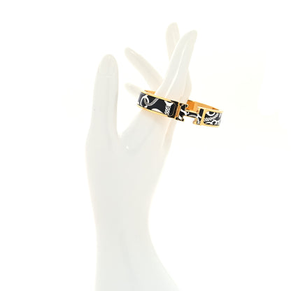 Hermes Enamel Printed Panoplie Equestre Narrow Clic Clac H Bracelet PM Positif Negatif 2 of 5