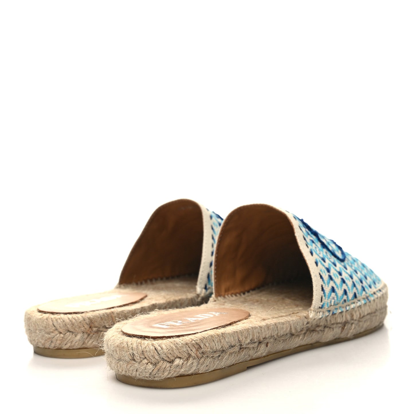 Nastro Jacquard Logo Embroidered Espadrille 20mm Slippers 39 Naturale Azzurro