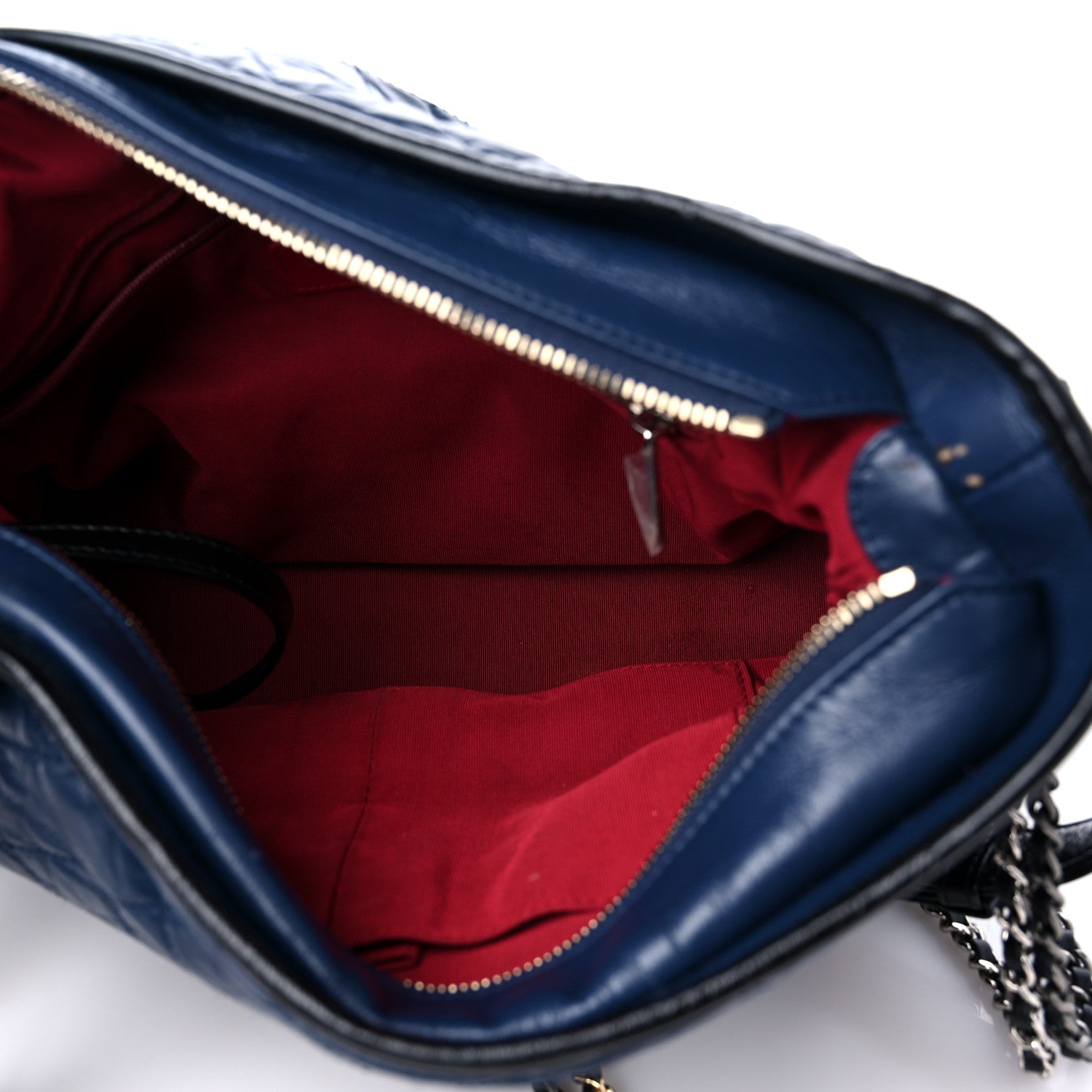 Chanel Aged Calfskin Quilted Large Gabrielle Hobo Navy Black 5 of 15