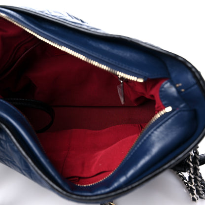 Chanel Aged Calfskin Quilted Large Gabrielle Hobo Navy Black 5 of 15