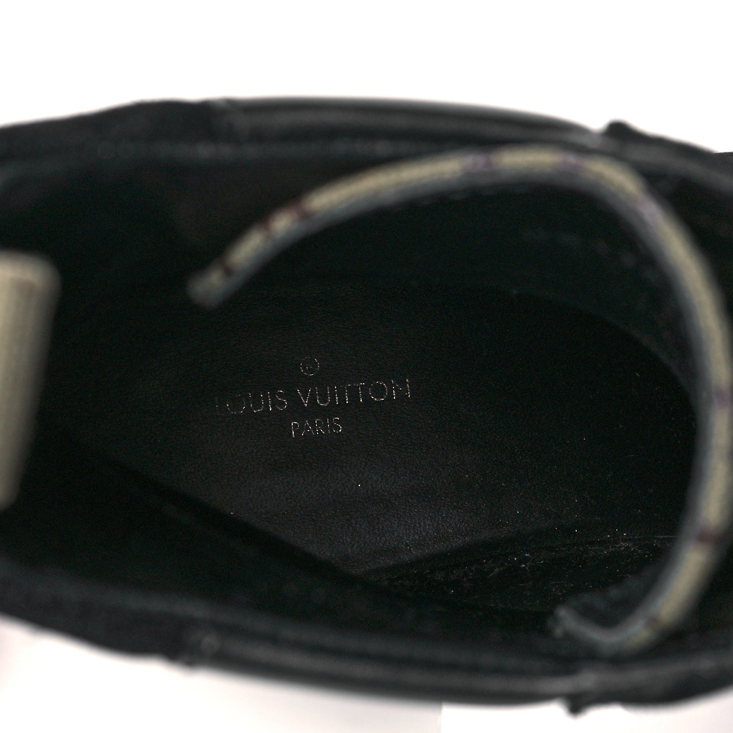Suede Monogram Laureate Platform Desert Boots 38.5 Kaki Black