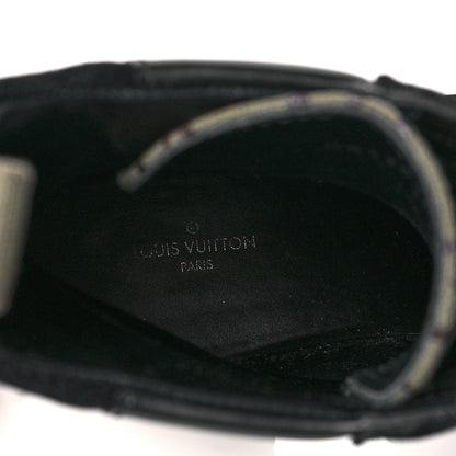 Louis Vuitton Suede Monogram Laureate Platform Desert Boots 38.5 Kaki Black 8 of 8