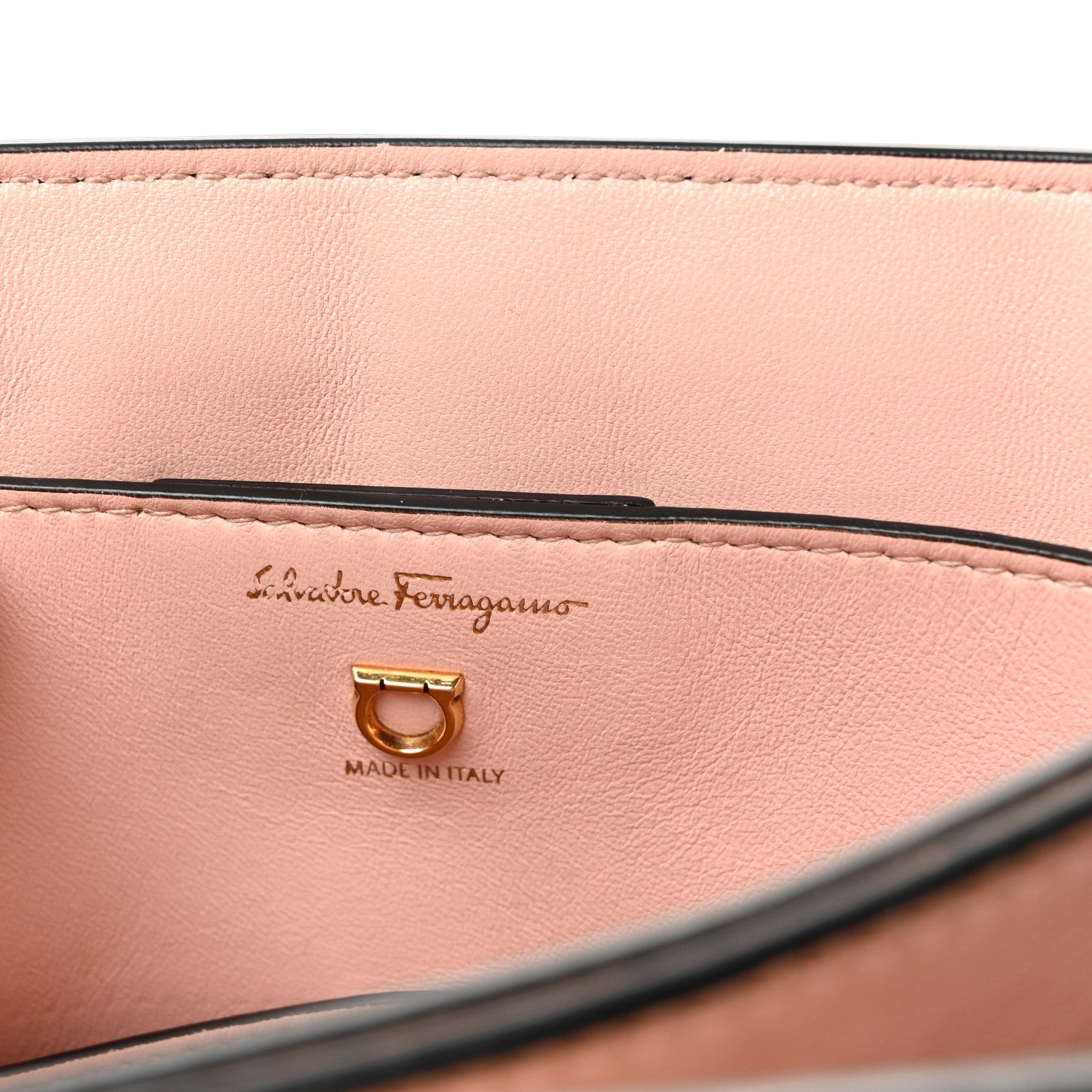Salvatore Ferragamo Calfskin Embossed Medium Margot Top Handle Satchel Black 7 of 11