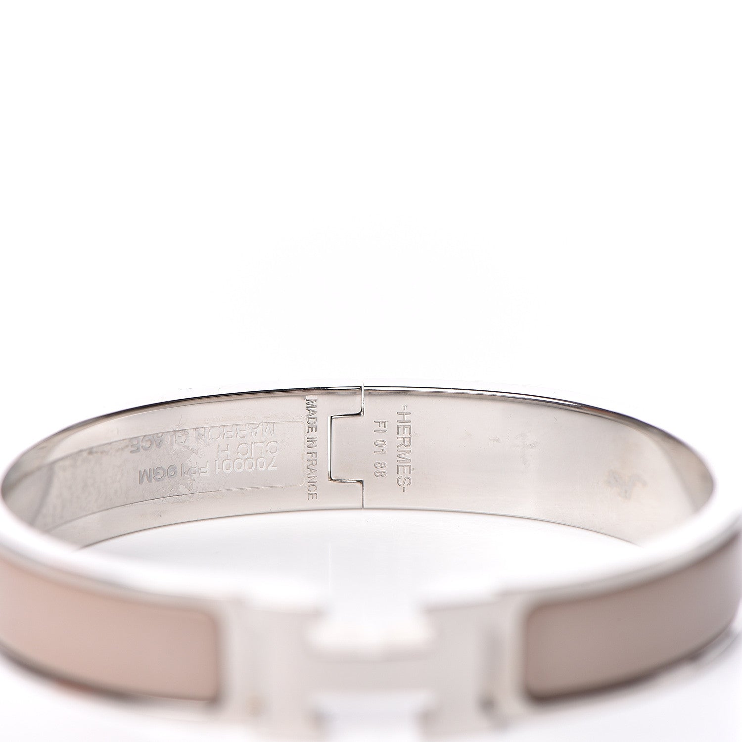 Hermes Enamel Narrow Clic Clac H Bracelet GM Marron Glace 4 of 5
