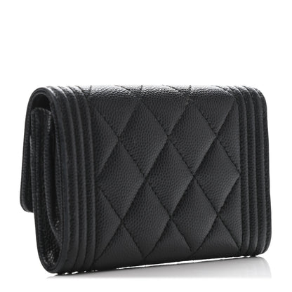 Chanel Caviar Quilted Boy Flap Card Holder Black 2 of 4