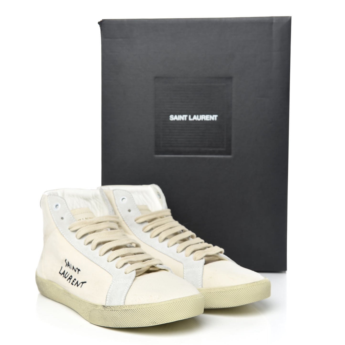 Distressed Canvas Mens Classic Court High Top Sneakers 41 Milk Panna