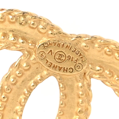 Chanel CC Drop Earrings Matte Gold 4 of 5
