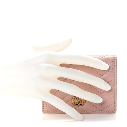 Gucci Calfskin Matelasse GG Marmont Card Case Perfect Pink 2 of 9