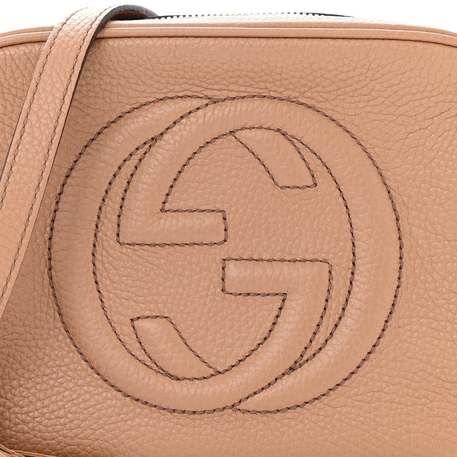 Gucci Pebbled Calfskin Small Soho Disco Bag Camelia 8 of 13