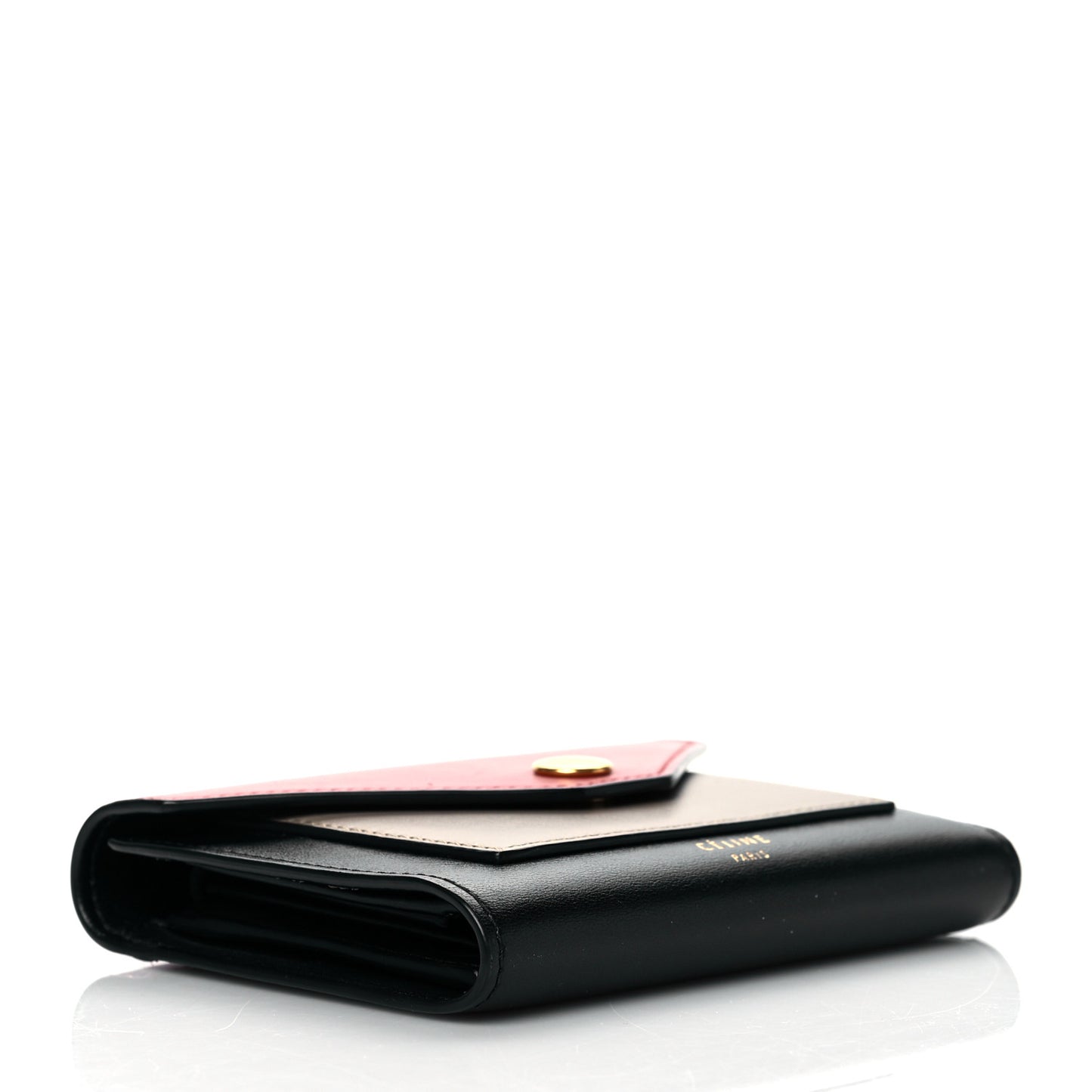 Smooth Calfskin Pocket Card Holder Dark Rust