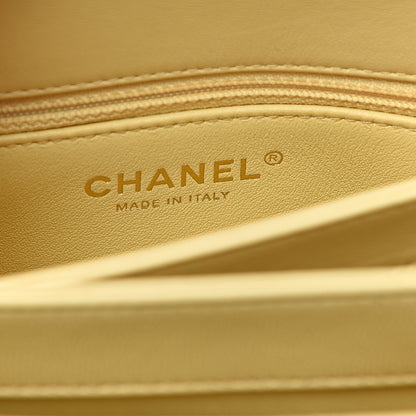 Chanel Lambskin Quilted Small Trendy CC Flap Dual Handle Bag Yellow 5 of 11
