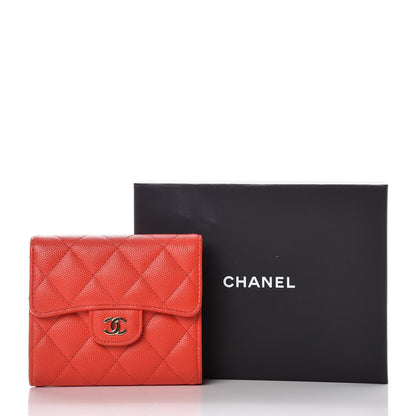 Chanel Caviar Quilted Compact Flap Wallet Red 11 of 11