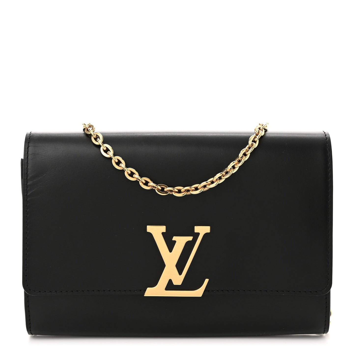 Calfskin Chain Louise GM NM Black