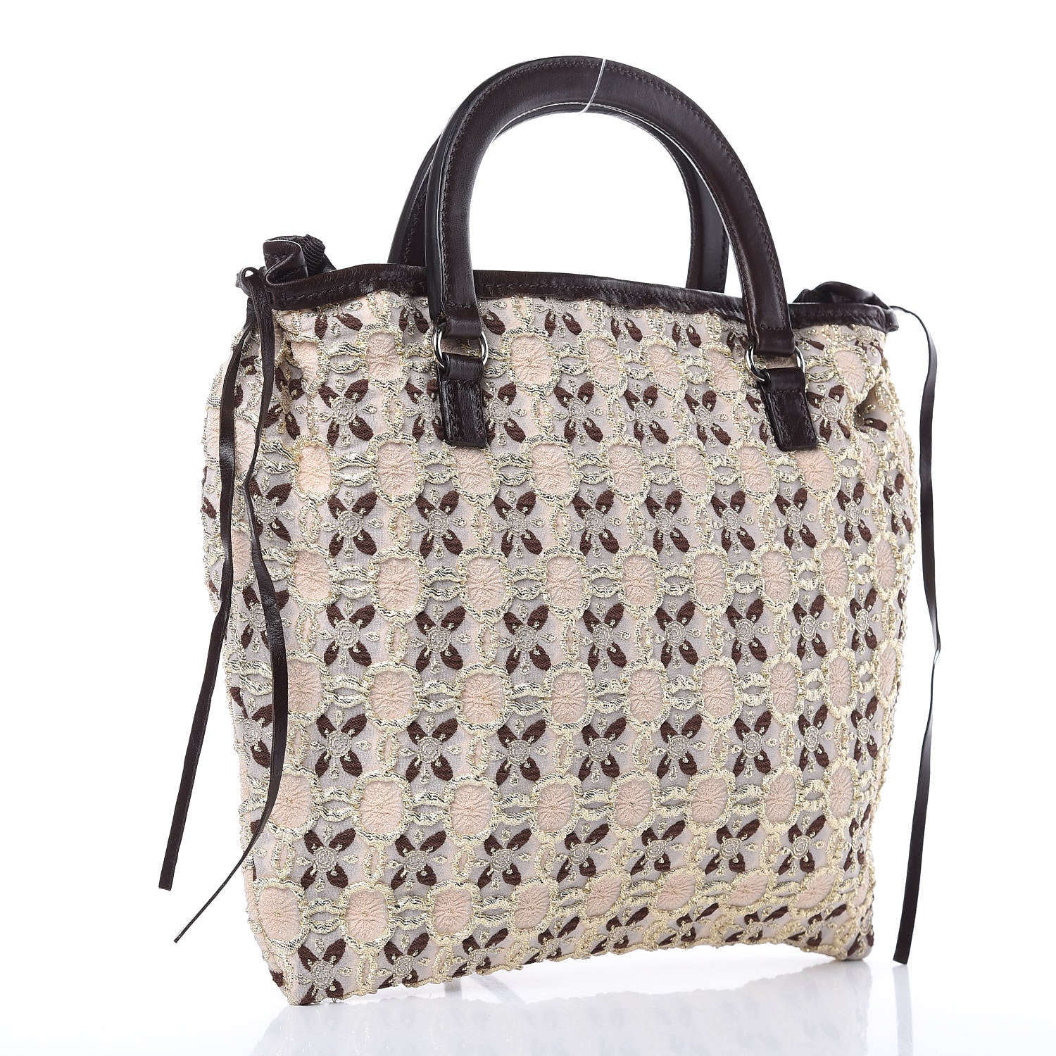 Prada Bow Cloquet Top Handle Bag Avorio 3 of 9