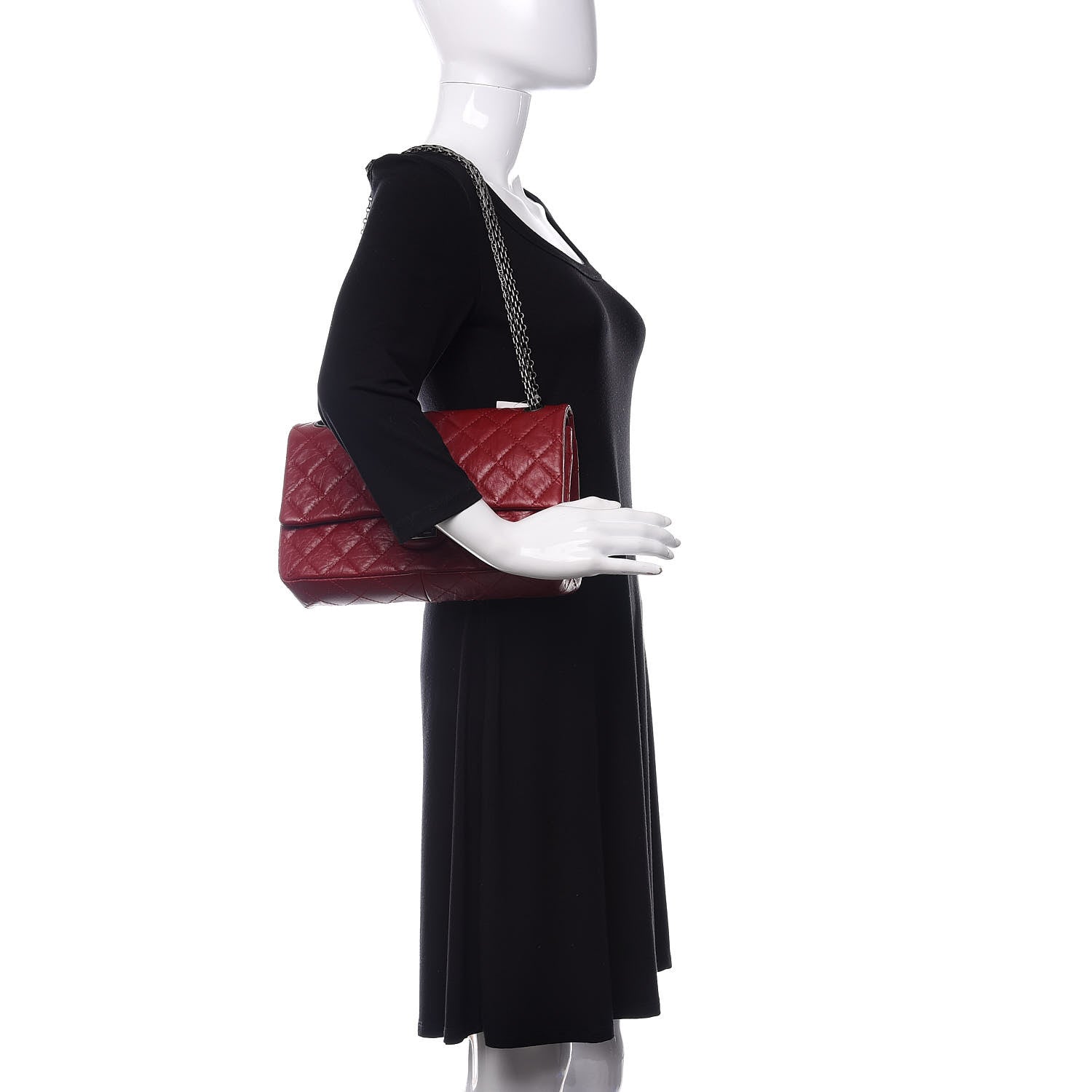 Chanel Aged Calfskin Quilted 2.55 Reissue 226 Flap Red 2 of 11
