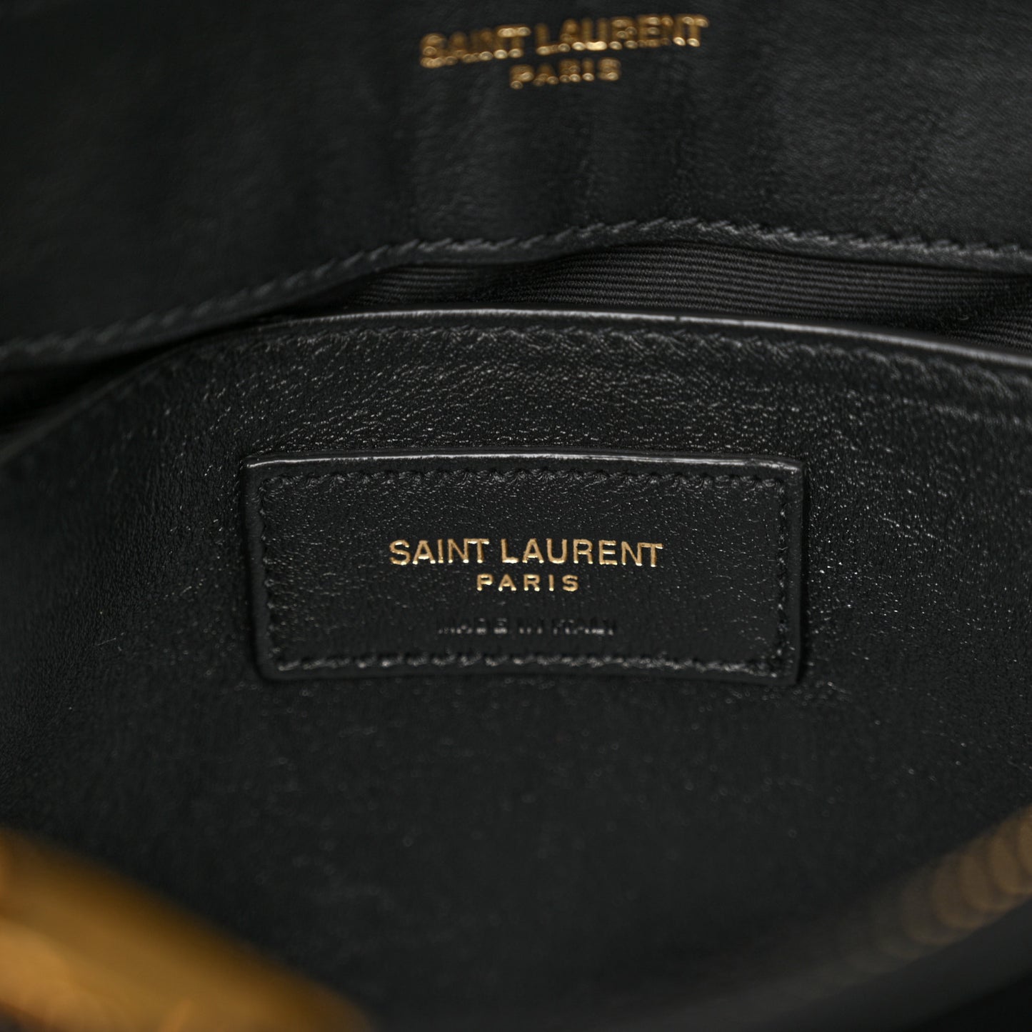 Suede Calfskin Y Quilted Monogram Small Loulou Chain Satchel Black