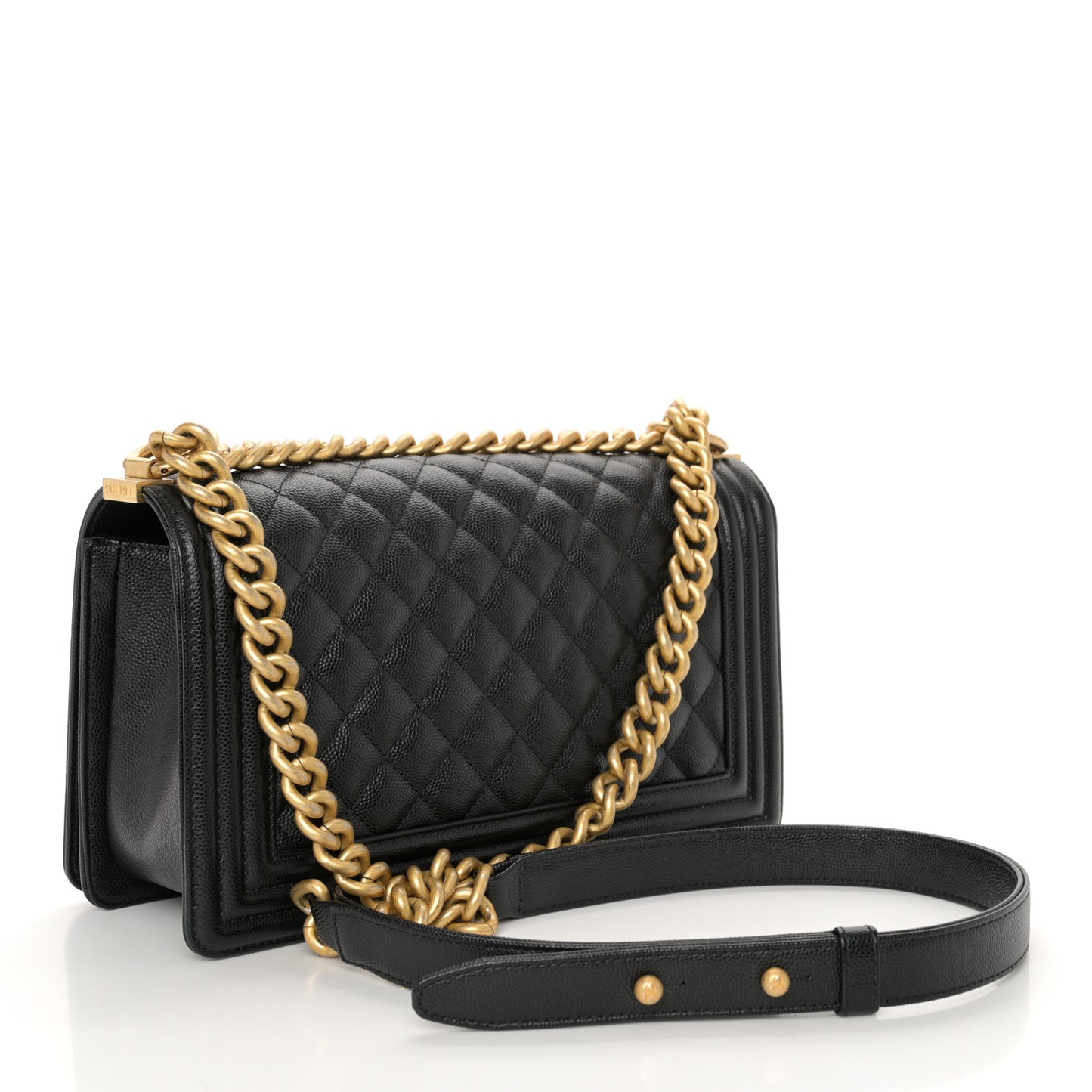 Caviar Quilted Medium Boy Flap Black