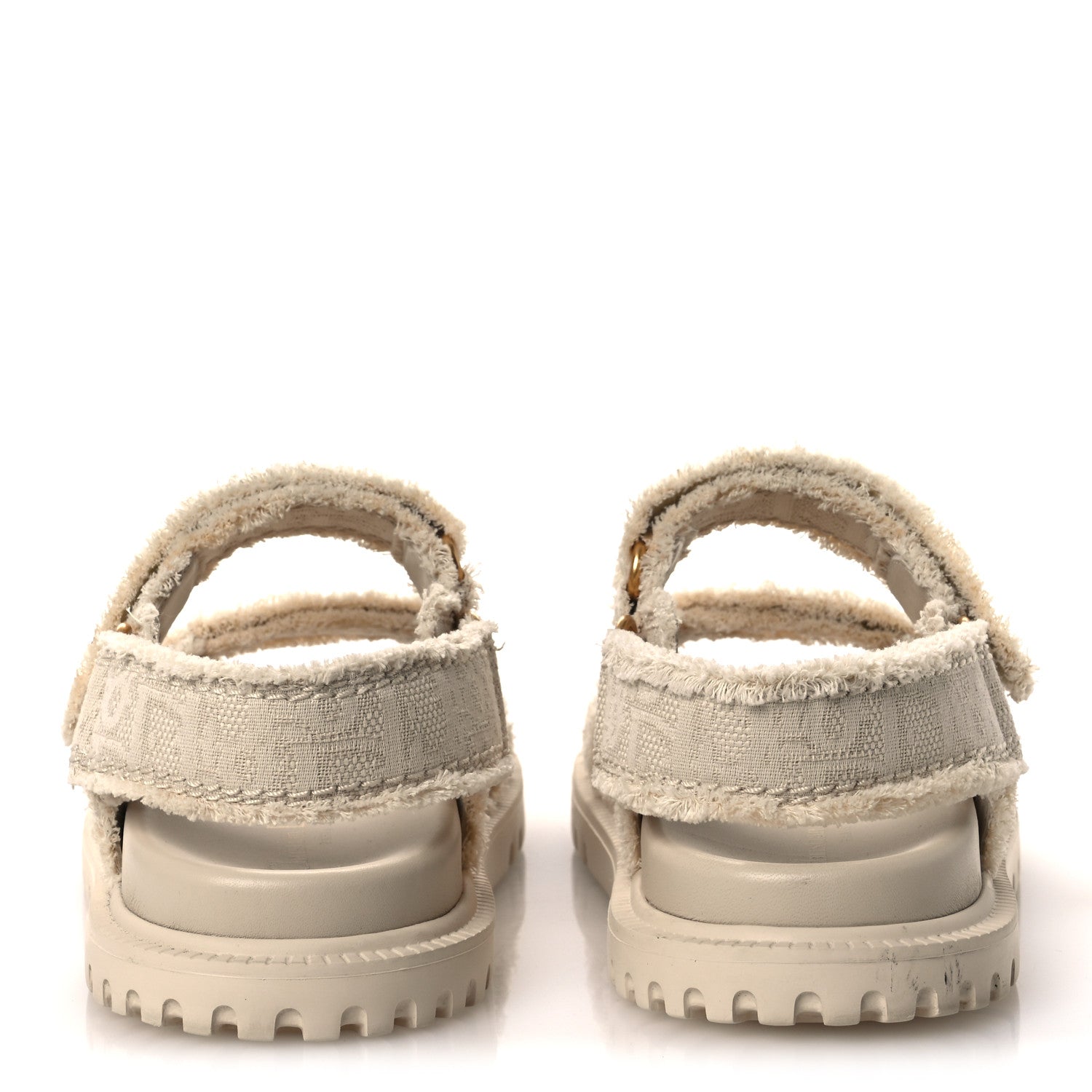 Christian Dior Cotton Dioract 10mm Sandals 36 Natural 7 of 12