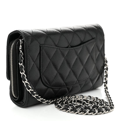 Chanel Caviar Quilted Phone Holder Wallet on Removable Chain Black 4 of 14