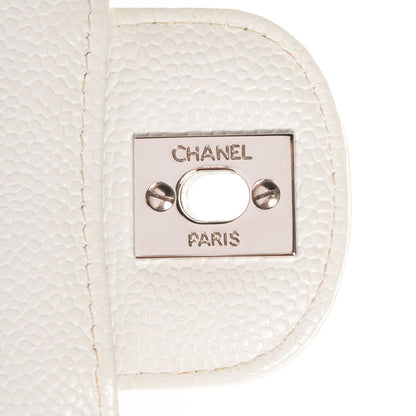 Chanel Caviar Quilted Medium Double Flap White 8 of 8