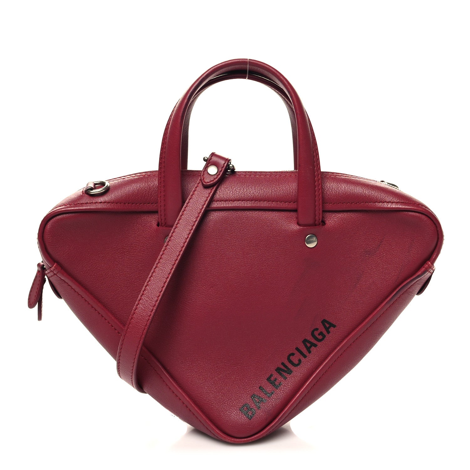 Balenciaga Calfskin XS Triangle Chain Duffle Rouge Grenat 1 of 14