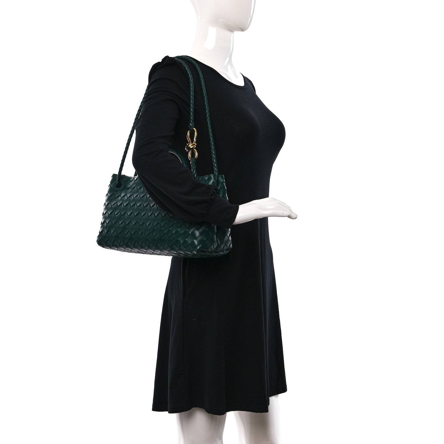 Bottega Veneta Nappa Intrecciato Small East West Andiamo Shoulder Bag Emerald Green 3 of 9