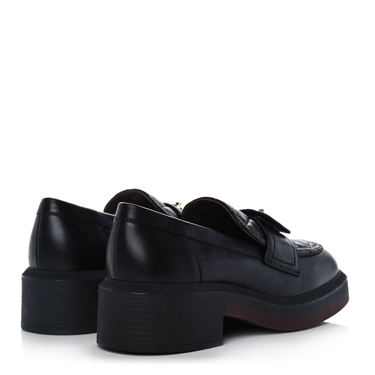 Lambskin Quilted CC Turnlock Loafers 38 Black
