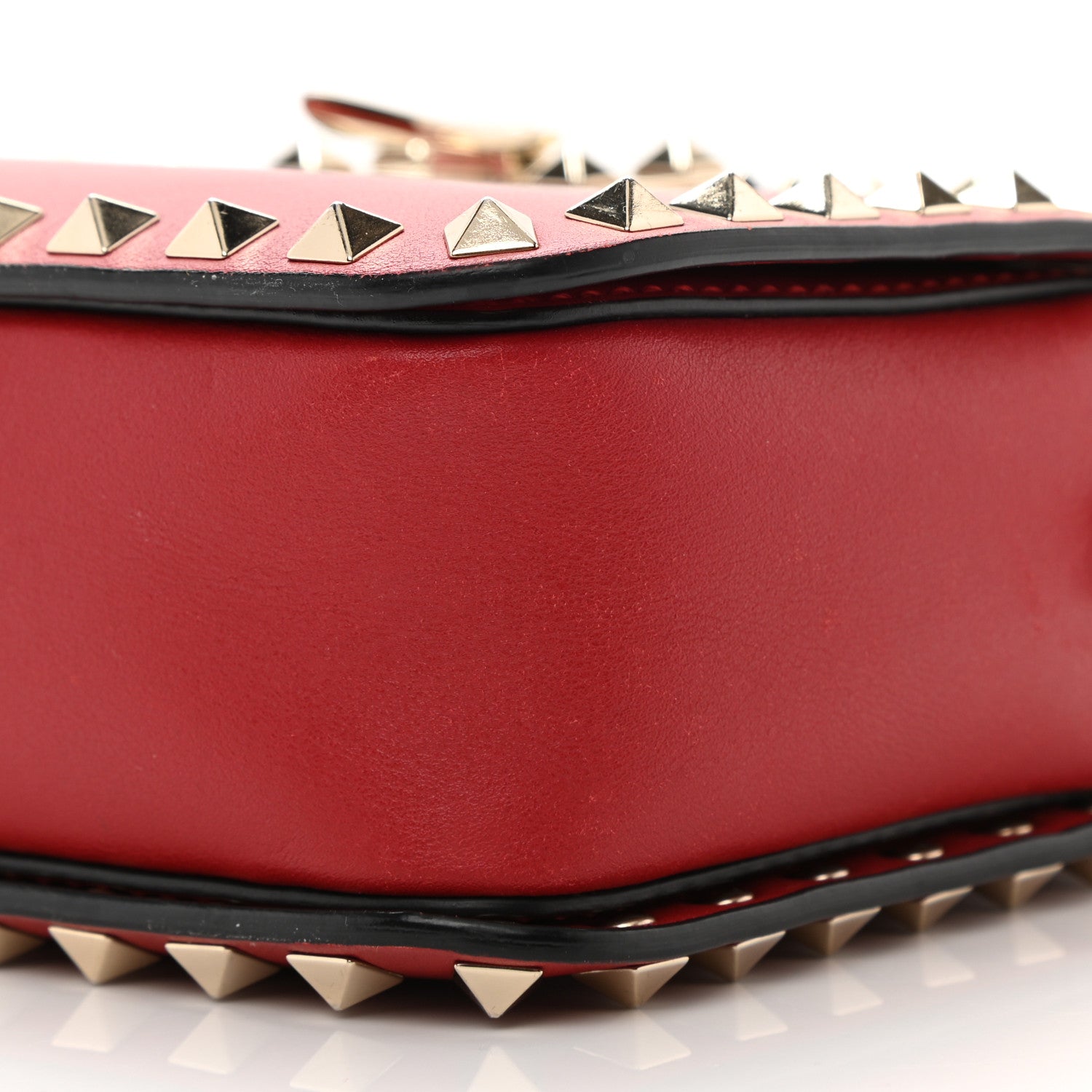 Valentino Garavani Calfskin Rockstud Flip Lock Camera Crossbody Bag Rosso 10 of 10