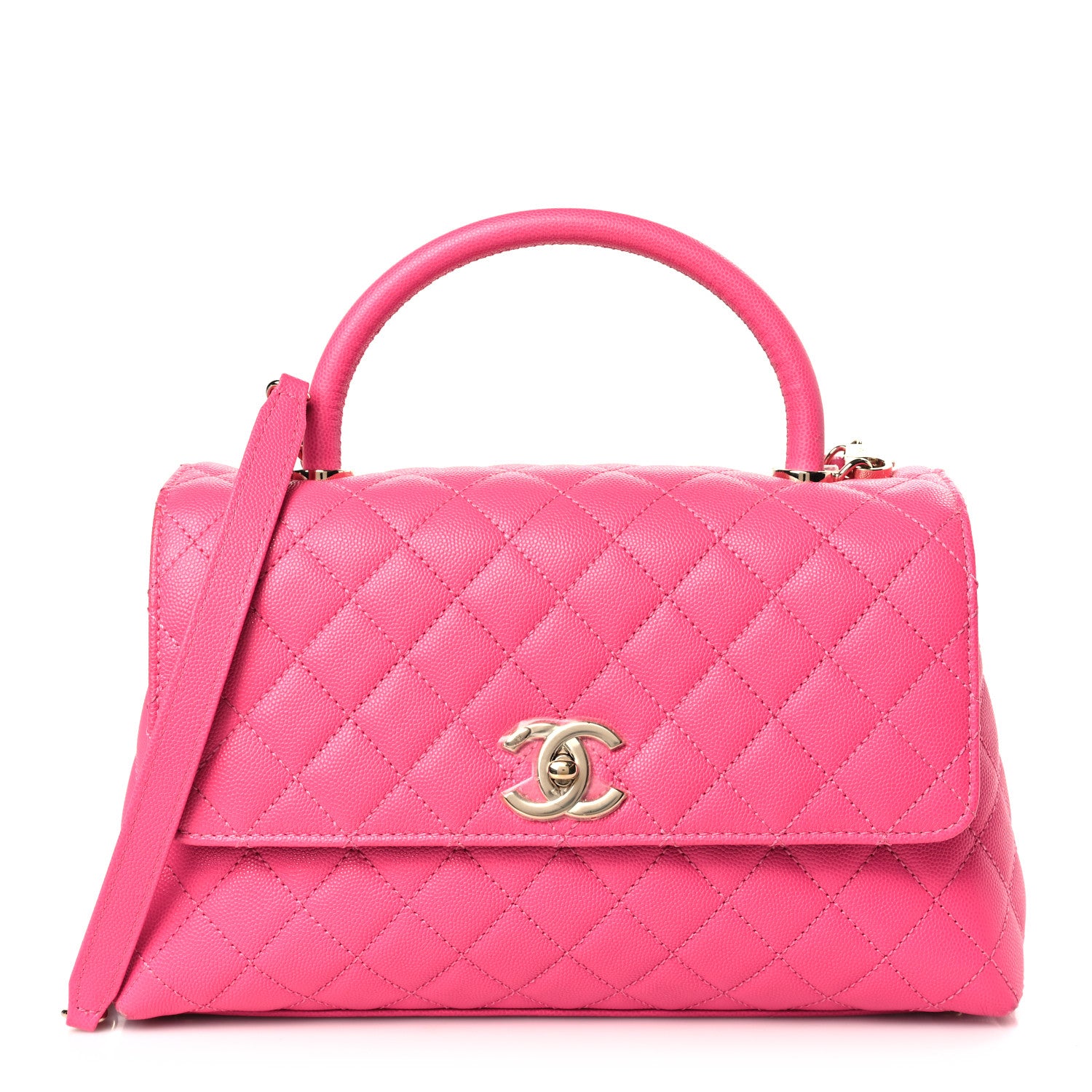 Chanel Caviar Quilted Small Coco Handle Flap Dark Pink 1 of 9