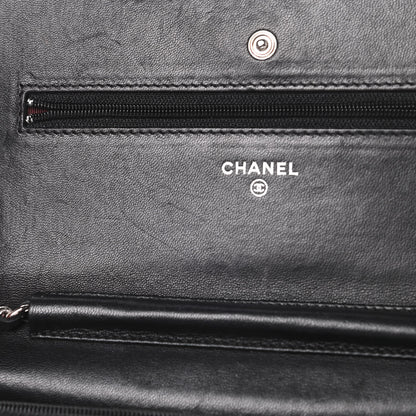 Chanel Lambskin Quilted Wallet On Chain WOC Black 13 of 17